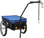 vidaXL Reboque p/ bicicleta/carroça de mão 155x60x83cm aço azul