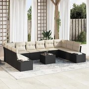 vidaXL Conjunto de Sofás de Jardim de 11 Peças com Almofadas Marrons em Rattan Sintético.