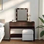 Toucador com LEDs 100x40x130 cm cor carvalho castanho