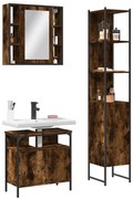 vidaXL 3 pcs conjunto móveis WC derivados de madeira carvalho fumado