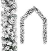 vidaXL Grinalda de Natal com neve 10 m PVC verde