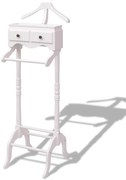 vidaXL Suporte para roupas com armário em madeira, branco