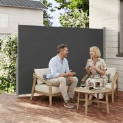 Toldo lateral 160 x 500 cm com caixa de aço antracite