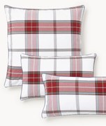 Fronha de almofada em percal de algodão xadrez com rebordo Scarlet