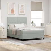 Cama Box com Colchão vidaXL Cinza Claro 140x190 cm Veludo