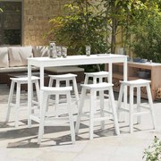 vidaXL Conjunto de Bar do Jardim 6 pcs Branco HDPE