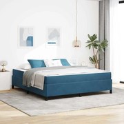 vidaXL Estrutura da Cama Azul Escuro e Branco 180 x 200 cm Veludo