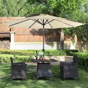 Guarda-sol 3 m jardim com proteção solar até UPF 50+ e inclinação Bege