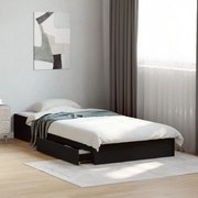 vidaXL Estrutura de cama c/ gavetas 100x200 cm derivados madeira preto