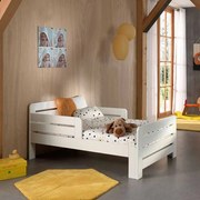 Cama infantil JUMPER transformável em 3 medidas 140, 160 e 200 cm + Estrado + colchão (140 + 60 cm) Branco