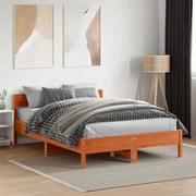 Cama sem colchão 120x190 cm madeira pinho maciça castanho-mel