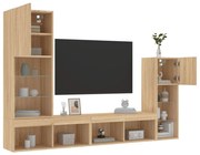 vidaXL 4pcs móveis parede p/ TV c/ LEDs deriv. madeira carvalho sonoma