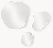 Espelhos de parede sem moldura com forma orgânica Lia, conjunto de 3