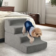 Escada de espuma para cães com 4 degraus, fundo antiderrapante e capa removível e lavável para cães e gatos 60 x 40 x 40 cm Cinza