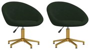 Cadeiras de jantar 2 pcs veludo verde-escuro