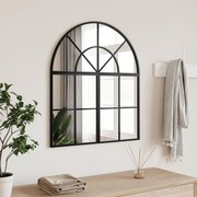 vidaXL Espelho de parede arqueado 60x70 cm ferro preto