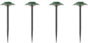 Conjunto de 4 projetores de espigão verdes incluindo LED IP44 Solar - Mushroom Moderno