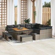 vidaXL Conjunto de Sofá de Jardim 12 pcs Cinza escuro e cinza