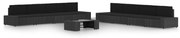 vidaXL 9 pcs conjunto lounge de jardim c/ almofadões vime PE preto