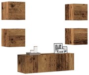 vidaXL Conjunto de armário TV de parede 5 pcs madeira madeira velha