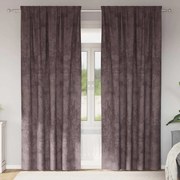 vidaXL Cortinas de Veludo 2 pcs com Ilhós Castanho 225x140 cm