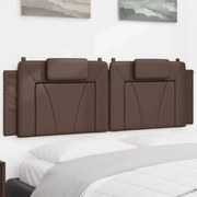 vidaXL Almofadão de cabeceira 160 cm couro artificial castanho