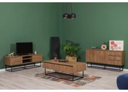 Conjunto de Mobiliário de Sala Laxus – Nogueira/Preto – 90x39x40 cm