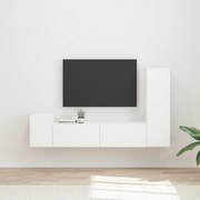 vidaXL Conjunto de móvel de TV 4 pcs Branco Madeira processada
