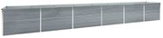 vidaXL Canteiro elevado de jardim 600x80x77cm aço galvanizado cinzento