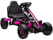 AIYAPLAY Kart a pedal para crianças, karting infantil 3 a 6 anos com embreagem automática, freio, rodas de EVA antiderrapantes, rosa | Aosom Portugal