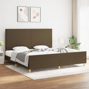 vidaXL Estrutura de cama sem colchão 200x200 cm tecido castanho-escuro