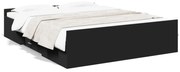 vidaXL Estrutura de cama c/ gavetas 160x200 cm derivados madeira preto