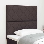 vidaXL Cabeceira - Design de Blocos de Diamante, Castanho Escuro, 90 cm, Tecido.