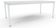 Mesa de Reunião 2400x1200mm - Alfa Branco / Branco