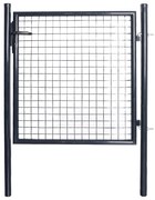 vidaXL Portão de jardim em rede aço galvanizado 85,5x100 cm cinzento