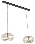 Candeeiro suspenso design latão 2 luzes - JOHANNA Design