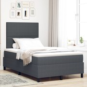 vidaXL Cama Box Spring com Colchão Cinza Escuro 120x200 cm Tecido de Veludo Cotelê