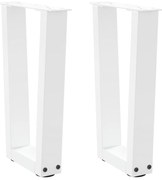 vidaXL Pés para mesa de centro em V 2 peças Branco 28x(42-43,3) cm Aço