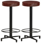 vidaXL Bancos de bar 2 pcs 66 cm couro genuíno