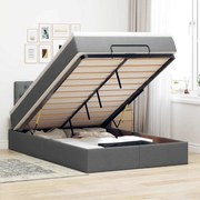 vidaXL Cama otomana com colchão 120x200 cm tecido cinzento escuro