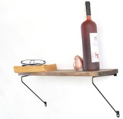 Prateleira Decorativa de Madeira Wr038 – Nogueira e Preto – 60x20x14 c