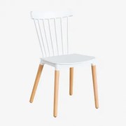 Pack De 2 Cadeiras De Jantar Em Madeira De Faia E Polipropileno Royal Branco - Sklum