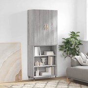 vidaXL Armário alto 69,5x34x180 cm derivados de madeira sonoma cinza