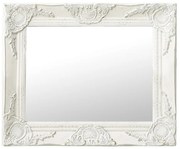 vidaXL Espelho de parede estilo barroco 50x40 cm branco