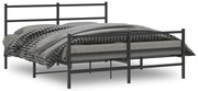 vidaXL Estrutura de cama com cabeceira e pés 150x200 cm metal preto