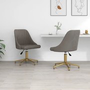 vidaXL Cadeiras de jantar giratórias 2 pcs veludo cinzento-claro