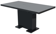 Mesa de jantar extensível, preto brilhante