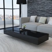 Mesa de Centro Berlim de 115cm - Preto Brilhante - Design Moderno