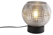 Candeeiro de mesa Art Déco preto vidro fumê - SPHERE Art Deco