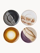 Pratos com vidrado reativo artesanal 70's, conjunto de 4